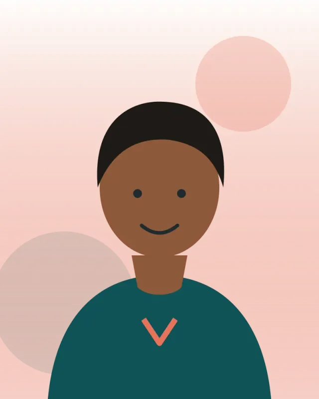 Illustrated portrait of Maya Okafor, smiling